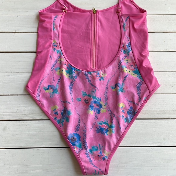 NWOT LoveShackFancy x Beach Riot Cheryl One Piece Bathing Suit Pink size L - Picture 5 of 11